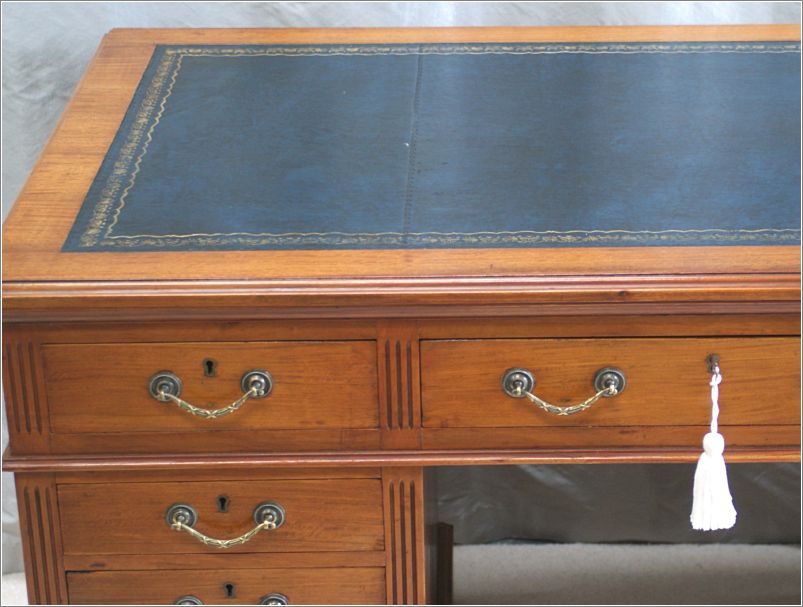 2026 Antique Small Satinwood Pedestal Desk (8)